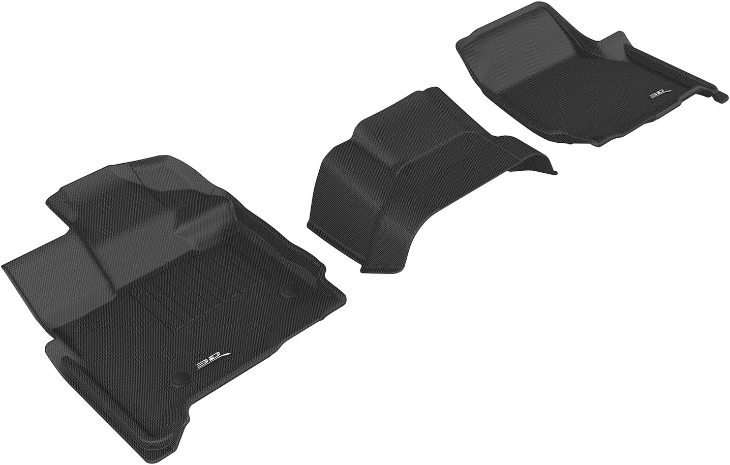 3D MAXpider Custom Fit Kagu Floor Mat (Black) Compatible with Ford F-150 Supercab / Supercrew 2015-2026 (w/ Bench Seat) - Front Row