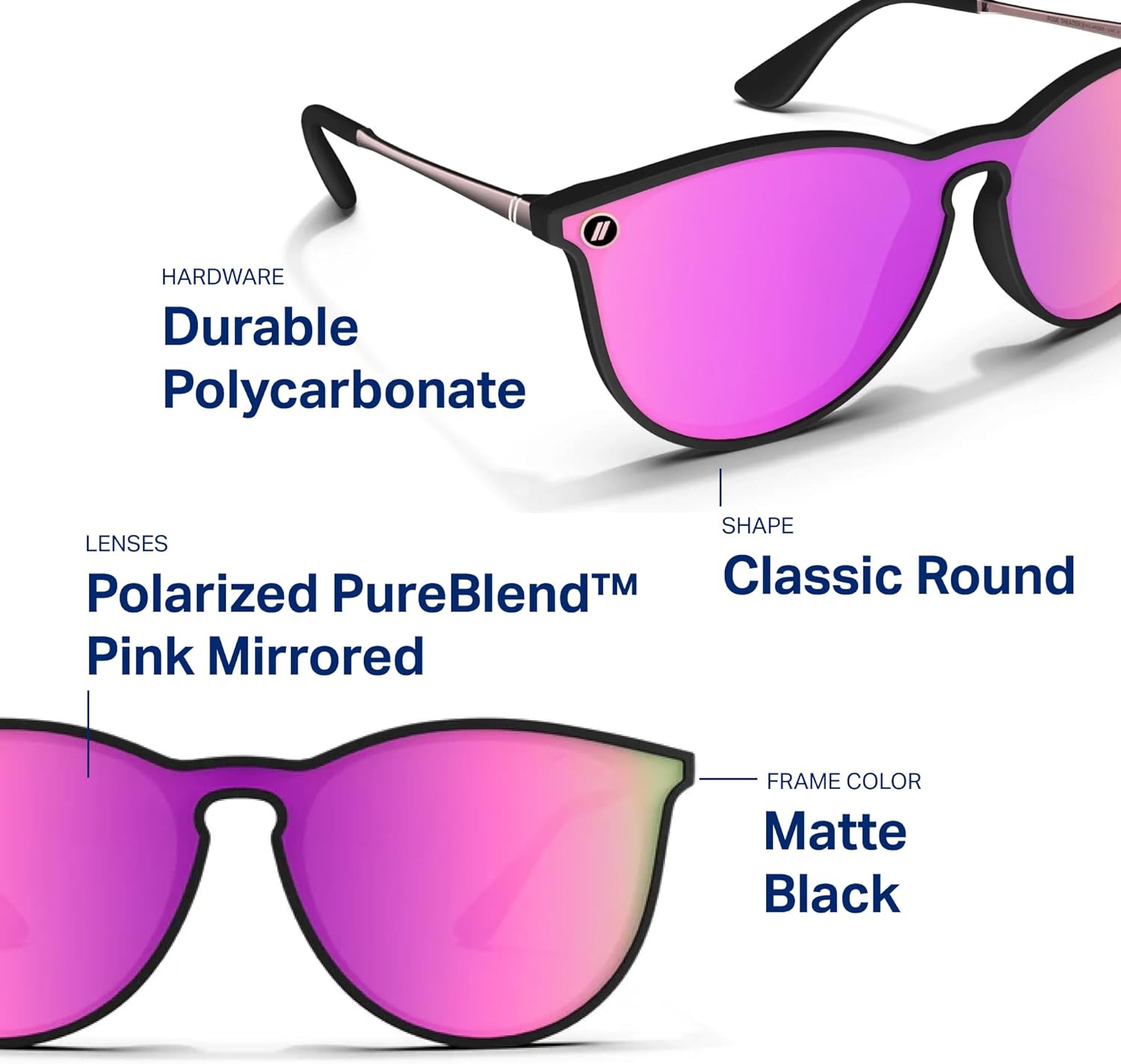 Blenders Eyewear North Park X2 – Polarized Sunglasses – Classic Shape, Mixed Metal Frame – 100% UV Protection