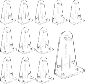 12 Pieces Blind Hold Down Brackets 2 Inch Clear Plastic Blinds Hooks Bottom Rail Hold Clips Replacement for Horizontal Blinds