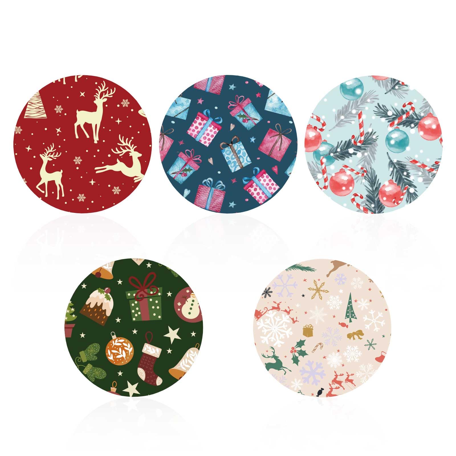 25pcs Sensor Covers, Christmas Theme Tape Waterproof Sensor Patches Stickers 5 Patterns Non-Woven Fabric Sensor Adhesive Patches for CGM Libre 2 or 3 Overpatch