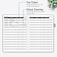 Vista 4 de Registro de cheques - Registros de cheques elegantes para chequera personal con registros de cheques y transacciones, registro de chequera de tapa