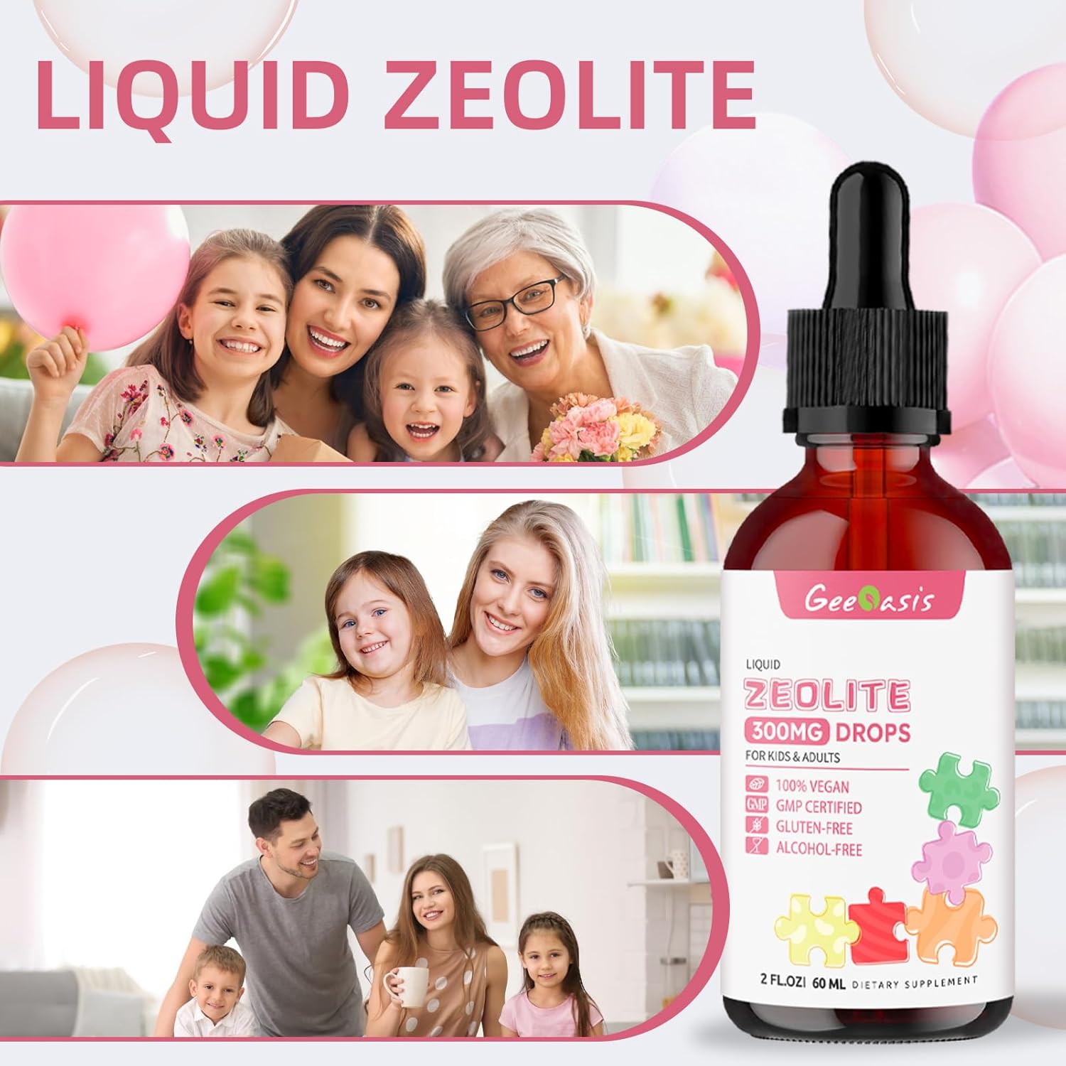 Zeolite Detox for Kids & Adults, 300 mg Zeolite Clinoptilolite Liquid with Vitamin B12 & D3, Vitamin C & Zinc Gluconate, Immune Support & Gut Health, Natural Strawberry Flavor, 2 Fl Oz - Image 7