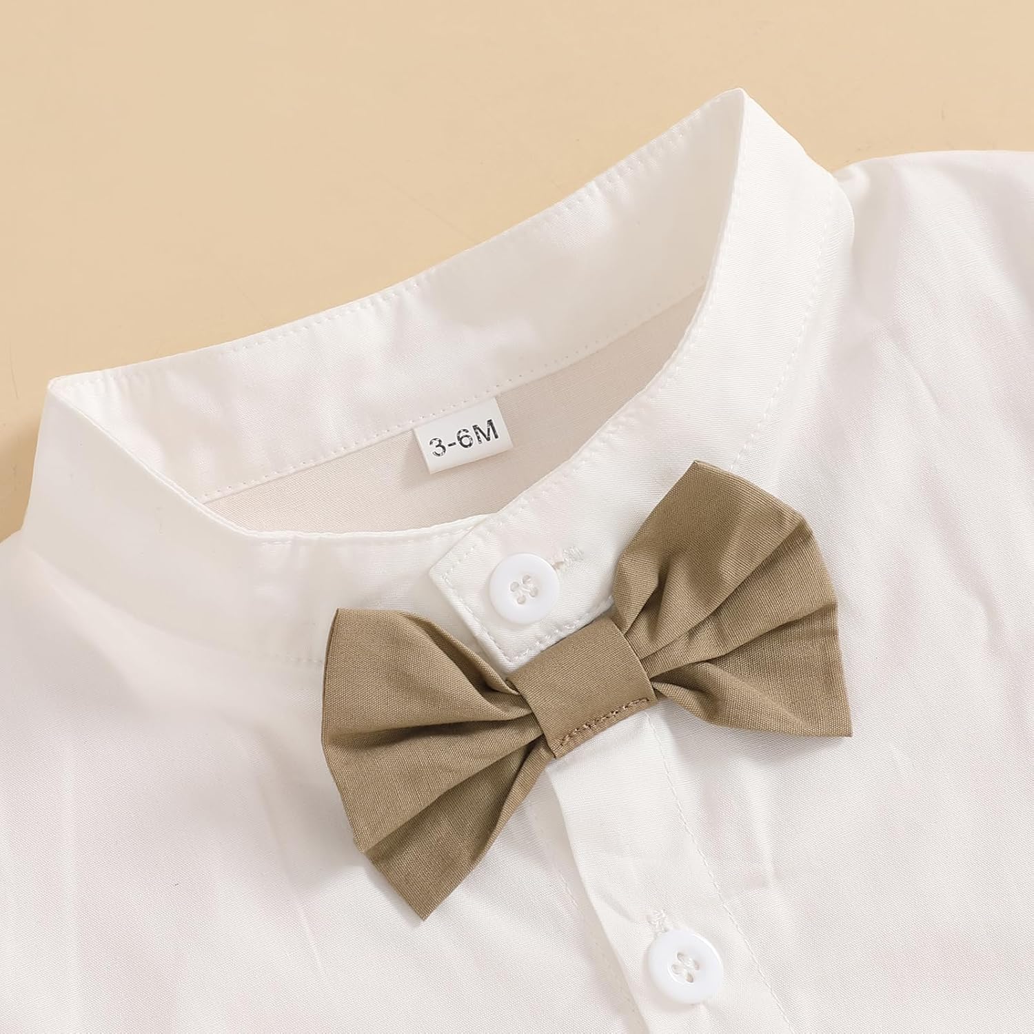 Thorn Tree Toddler Baby Boy Suit Gentleman Bow Tie Shirt with Button Down Closure Suspenders Shorts Formal Outfits