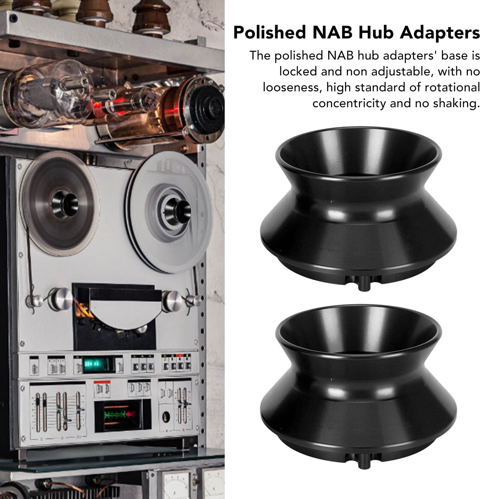 KUIDAMOS Abridor de 10 Pulgadas, Dispositivo de Carga Universal de Aleación de Aluminio Pulido para Grabadoras de Carrete a Carrete para Studer Akai, Paquete de 2 (Negra)