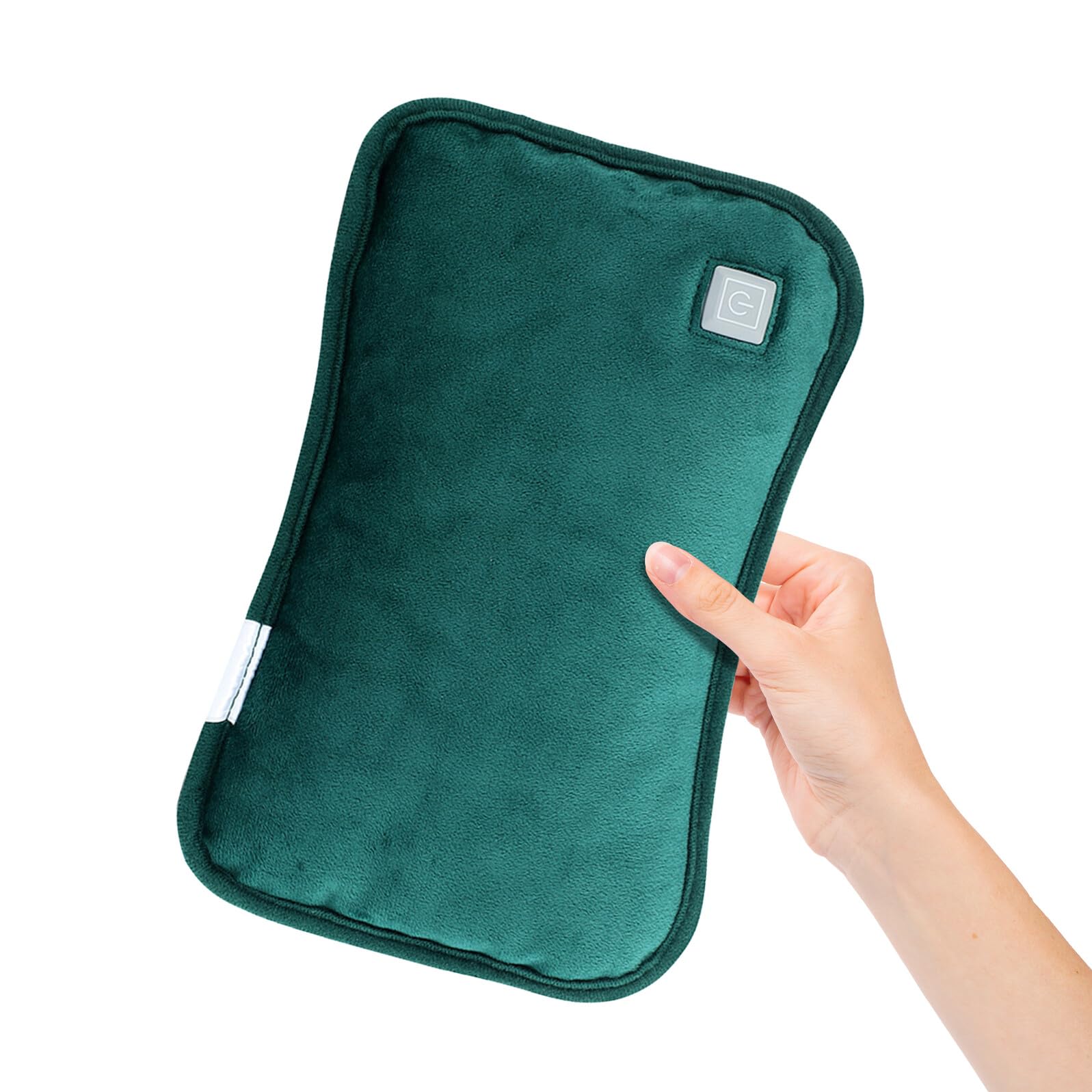 Alipis Bouillotte Électrique USB Rechargeable sans Eau Chauffe-Mains Portable Respirant Niveaux de Température Chauffe-Ventre et Dos Housse Thermique et Confortable Vert