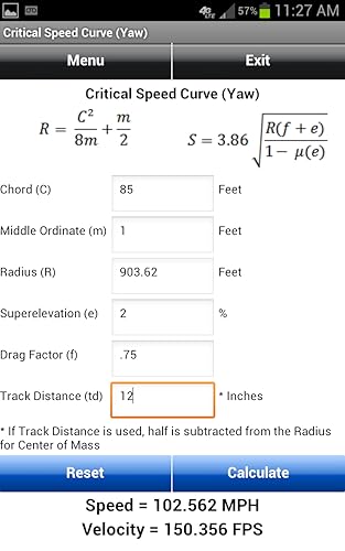 Accident Reconstruction Calculator