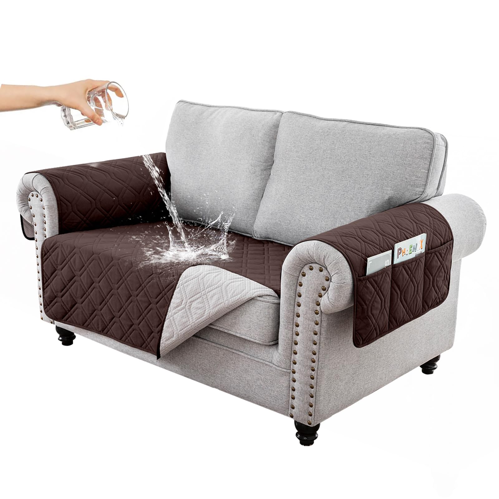 RAPRAP 100% Waterproof Sofa Cover with Side Pockets