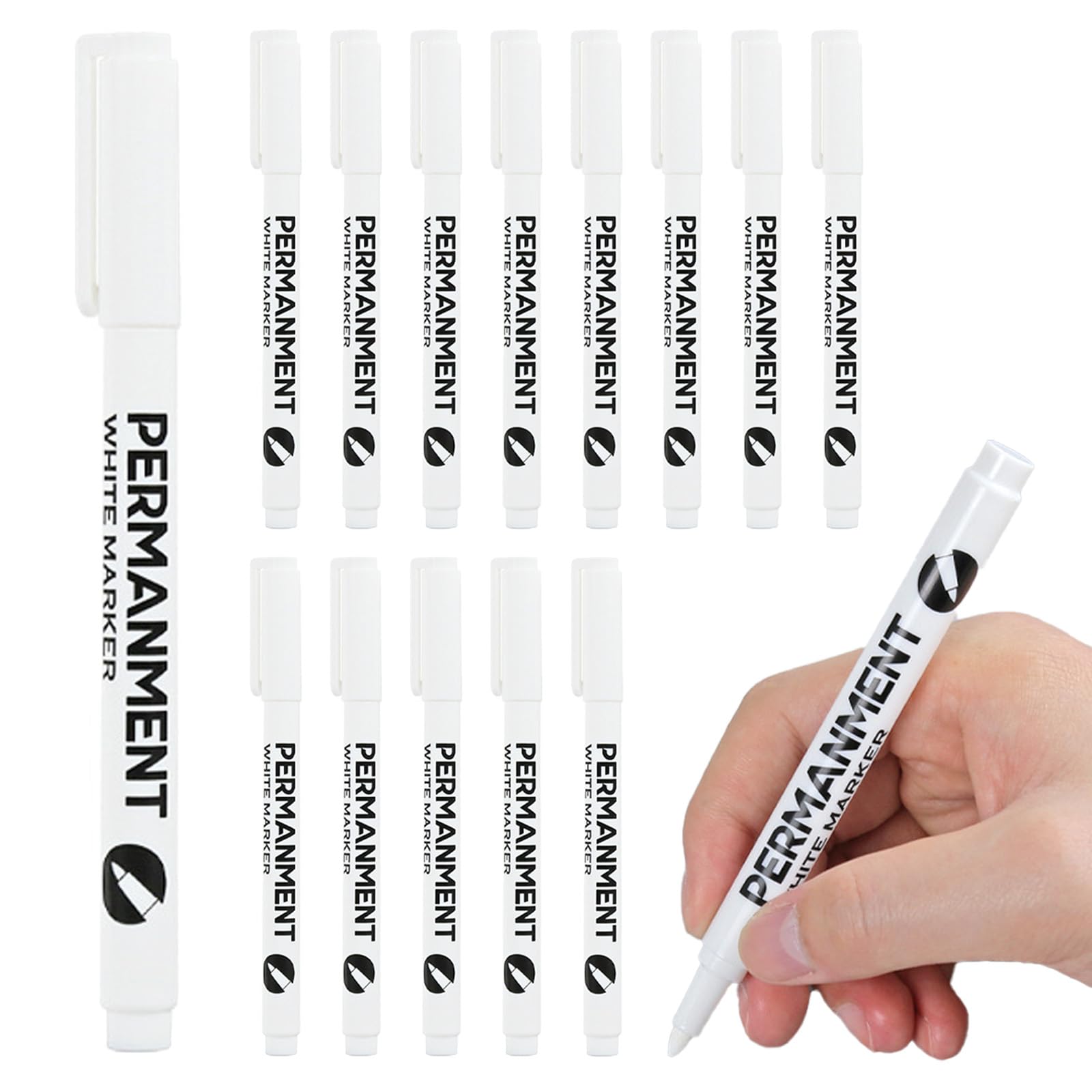 Sugeru®Rotulador Permanente Blanco,15 Rotulador Blanco,Rotuladores Acrilicos,Punta Redonda 1 mm,Resistentes al agua,secado rápido,para Dibujar Piedras, Madera, Vidrio, Lienzo, Rotulador Textil