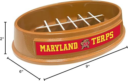 Miniatura 245 de NCAA Super-Bowl Iowa Hawkeyes - Cuenco para perros de alimentación lenta con diseño de fútbol para una digestión saludable. Cuenco antideslizante