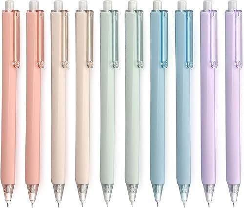 Bribobo Bolígrafos de tinta de gel, tinta negra para oficina, escritura suave, bolígrafo de trabajo retráctil, punta fina de 0.020 in (10 unidades)
