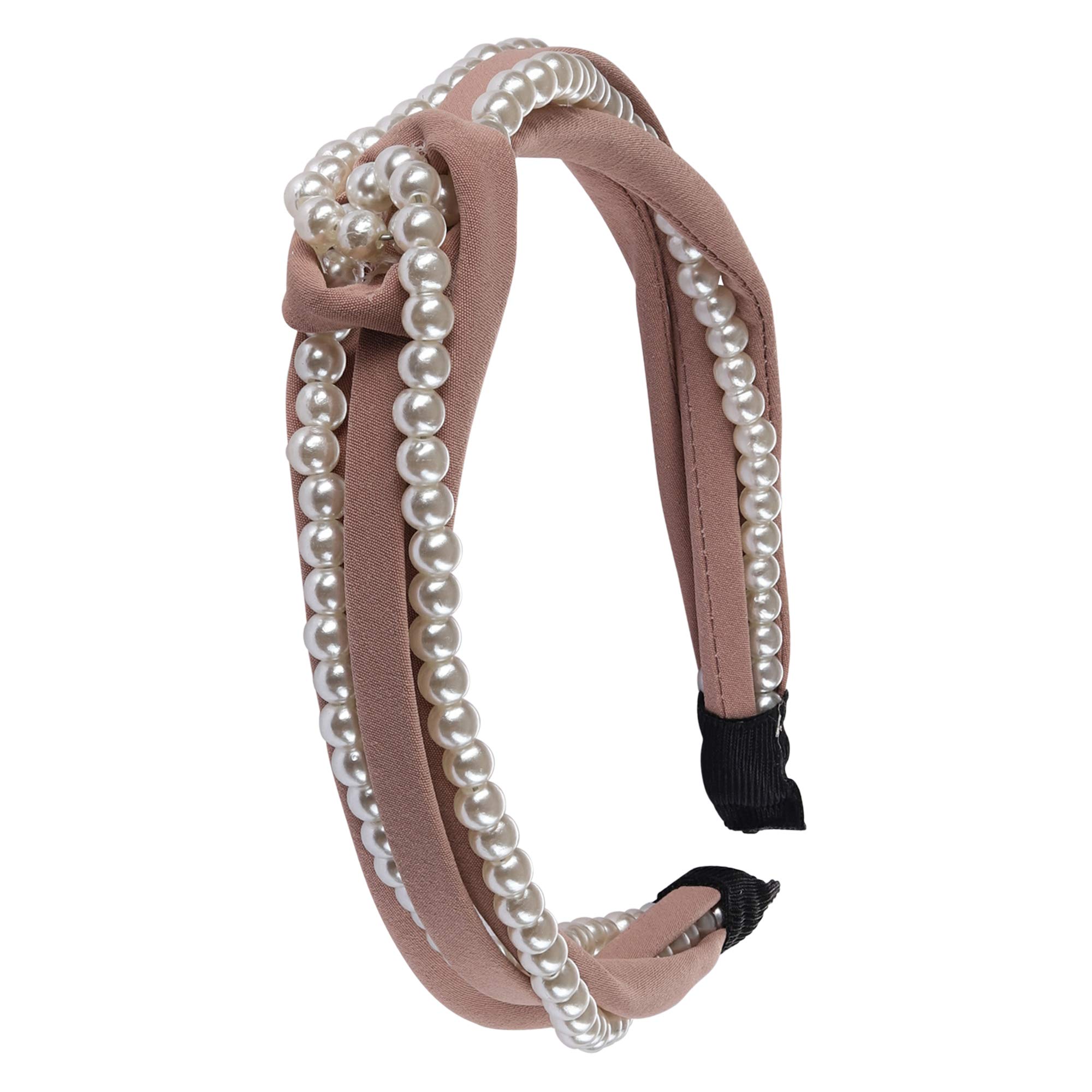 SOMEWHERE HAUTE Ladies Pearl Strand Headband (Mauve)