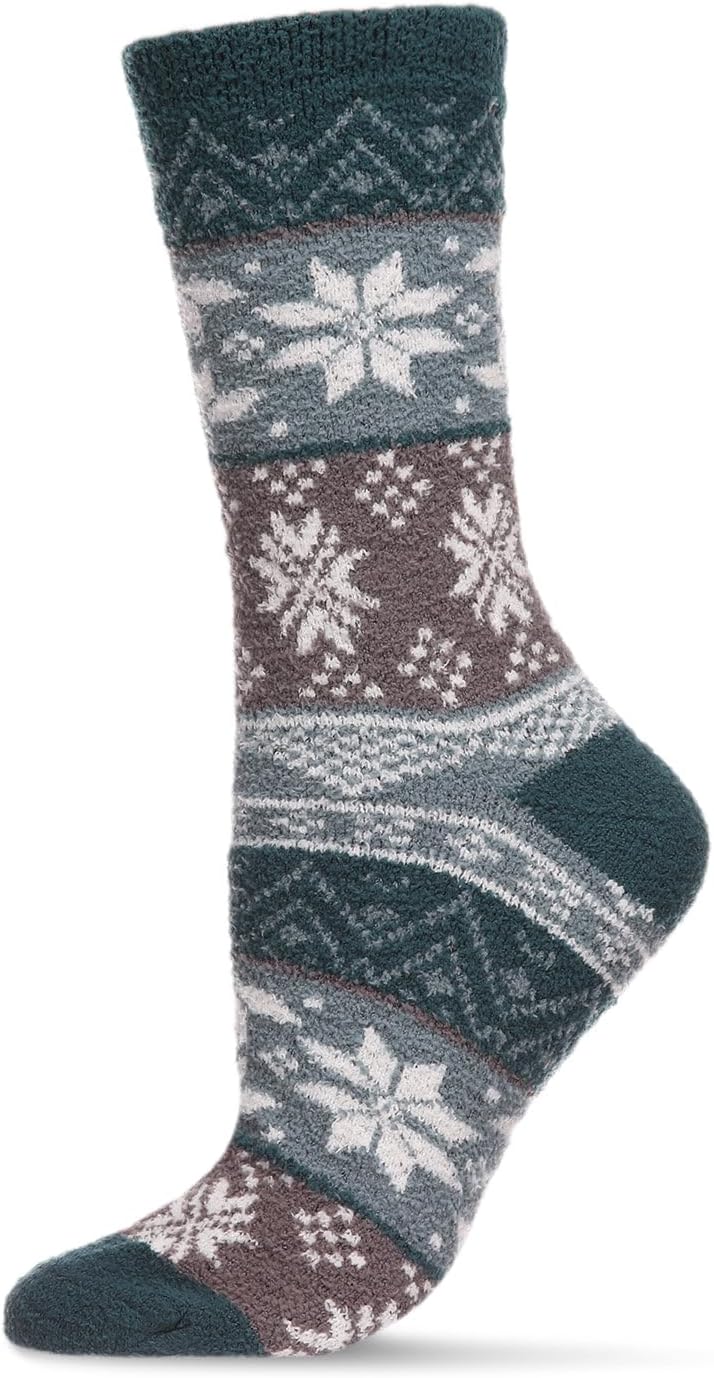 MeMoi Women's Snowflake Fairisle Super Soft Cozy Crew Socks - Image 4