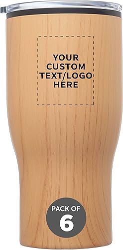 Challenger - Tazas de viaje de acero inoxidable personalizadas de 28 onzas, juego de 12, paquete personalizado a granel, perfectas para café,