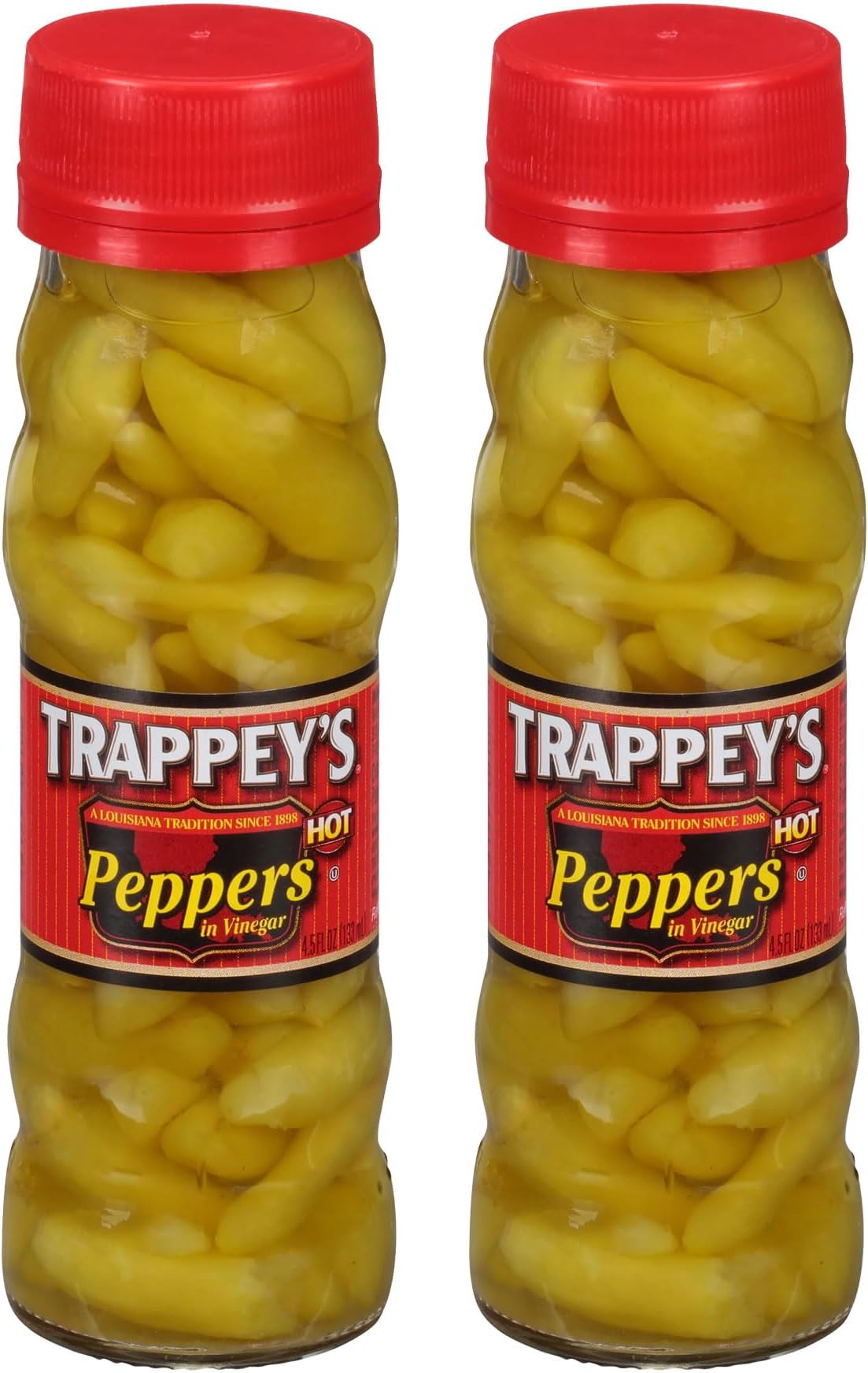 Trappey's Peppers in Vinegar, Hot, 4.5 oz (2 Pack)