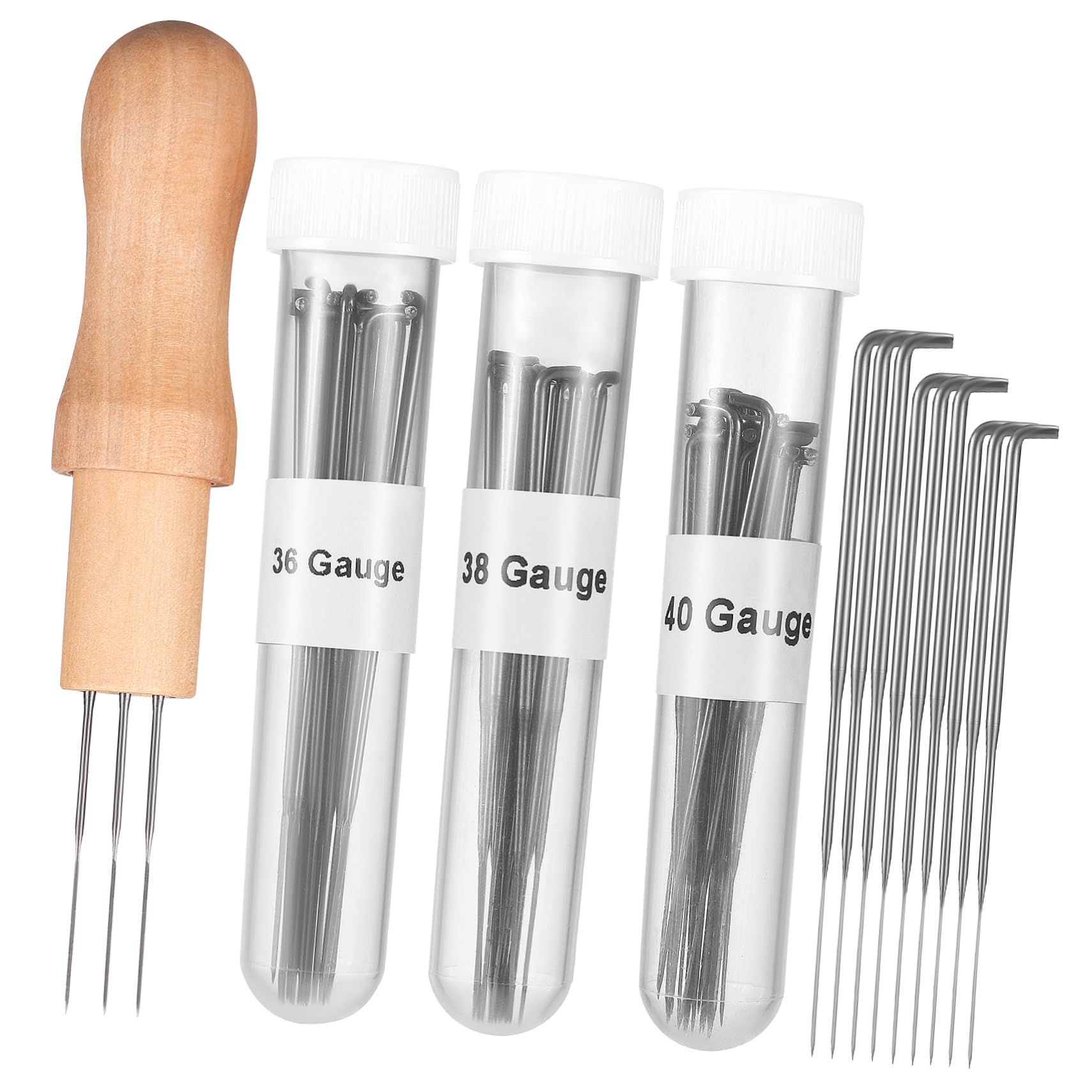 IWOWHERO Wool Felting Supply 1 Set Felt Needles Wooden Handles Versatile for Needle Felting Crafts