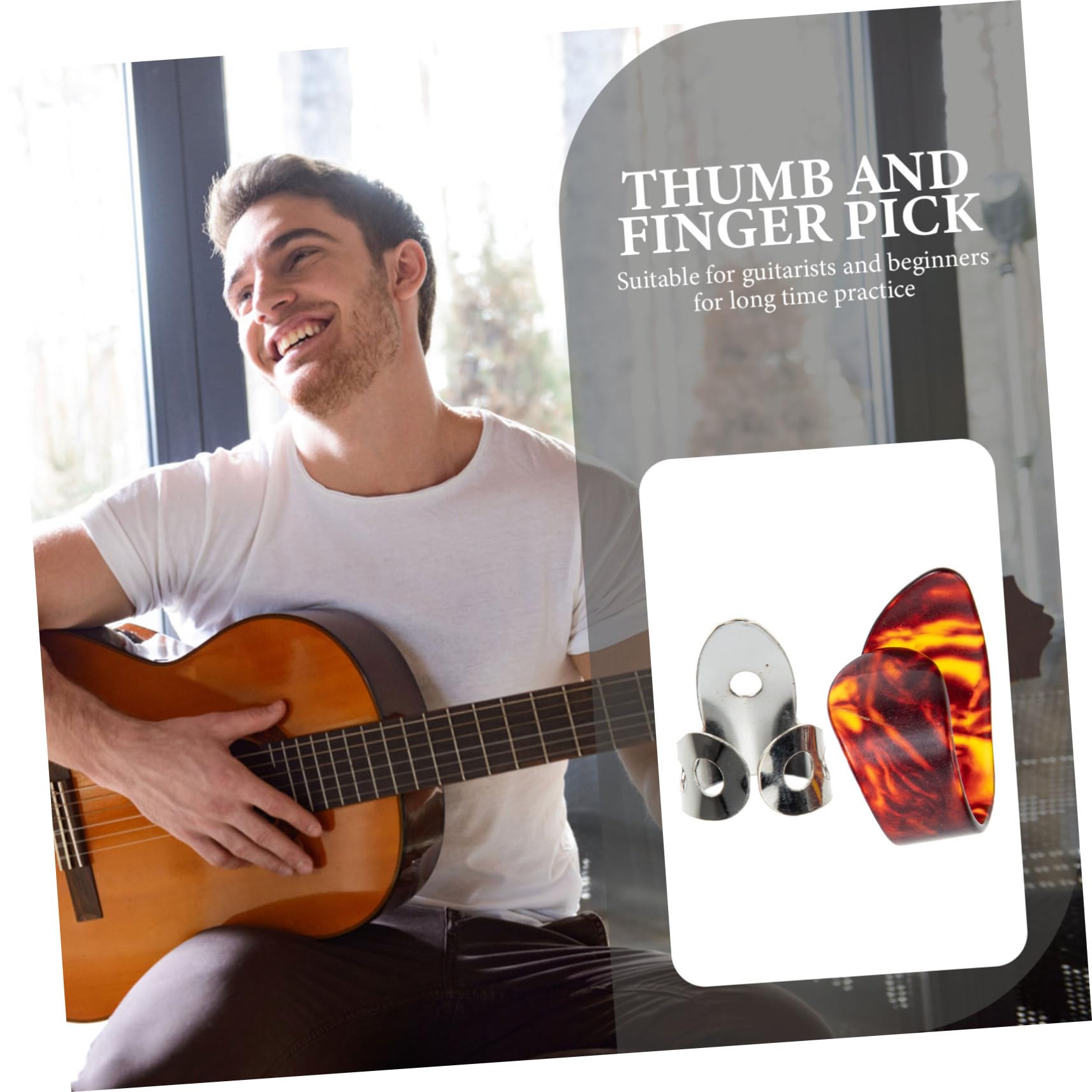 VICASKY 5 Juegos Escoja la cuna del púas de guitarra eléctrica anillo de púas de guitarra banjo acoustic guitar púas guitarra púas de pulgar herramienta de práctica de guitarra