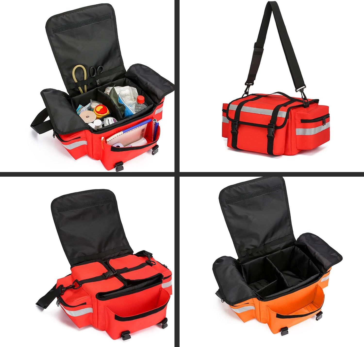 Cassetta Pronto Soccorso Professionale Borsa Medica Trauma con Riflettente, Grande capacità Borsa Medica di Emergenza,Portatile Impermeabile First Aid Kit Vuota per Viaggi Casa Sportiva B