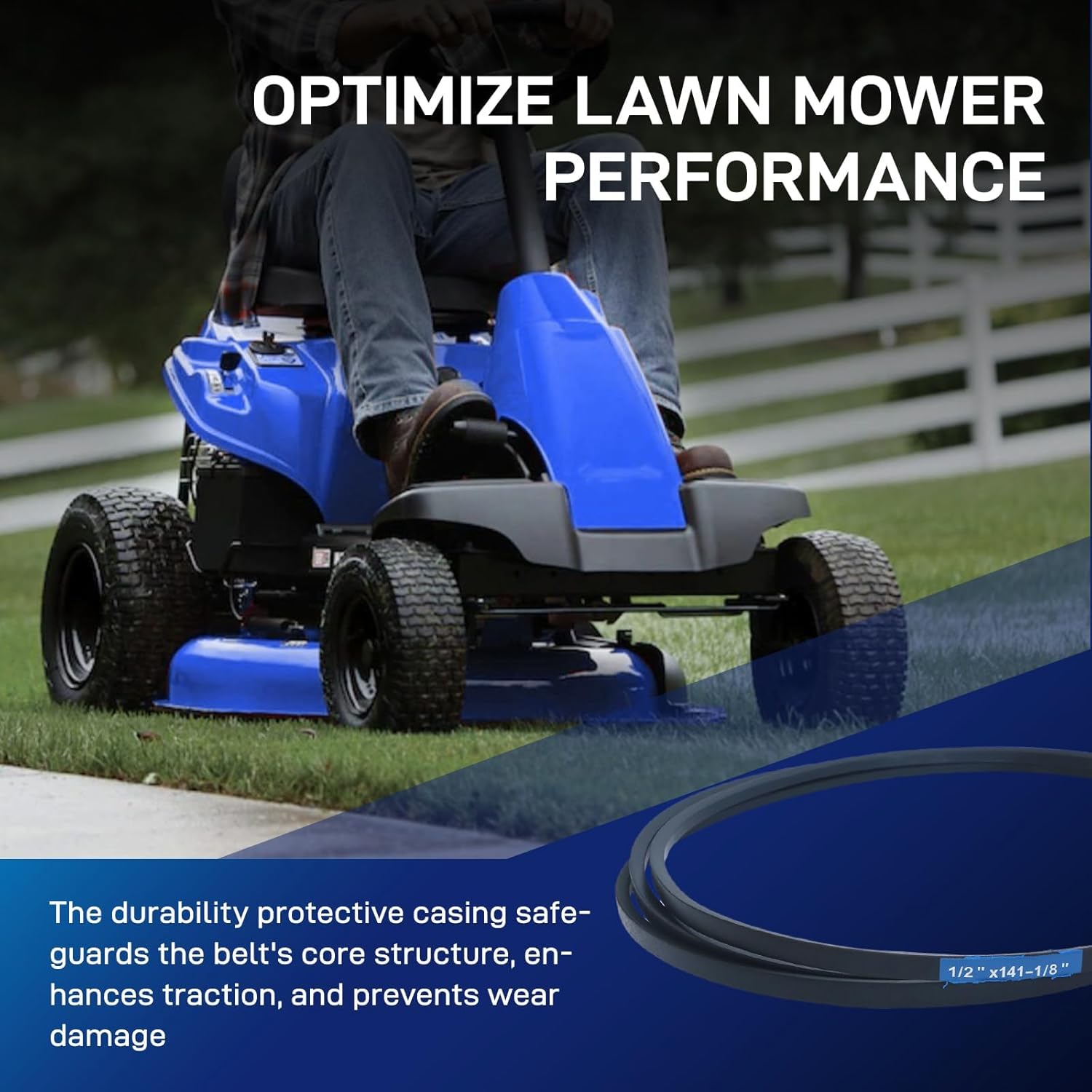 GX21833 GX20571 Kevlar Lawn Mower Deck Belt 1/2" x 141" for 48 inch John Deere 145 155C L120 L130 D140 D150 D160 S140 S160 S170 LA145 LA155 LA165 Z355E Z255 E140 E150 E160 E170 Riding Lawn Mower