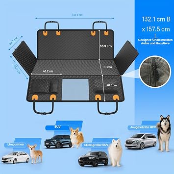 Dog Blanket Car Back Bench Hard Bottom Dog Blanket Car Waterproof/Slipproof/Shave-proof/Fold in 2025 Improved Dog Car Seat Back Bench Load Capacity up to 180 kg Suitable for cars and SUVs