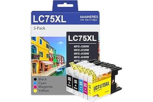 Brother TX7511 Compatible LC75 Ink Cartridges (2BK/C/M/Y 5-Pack)