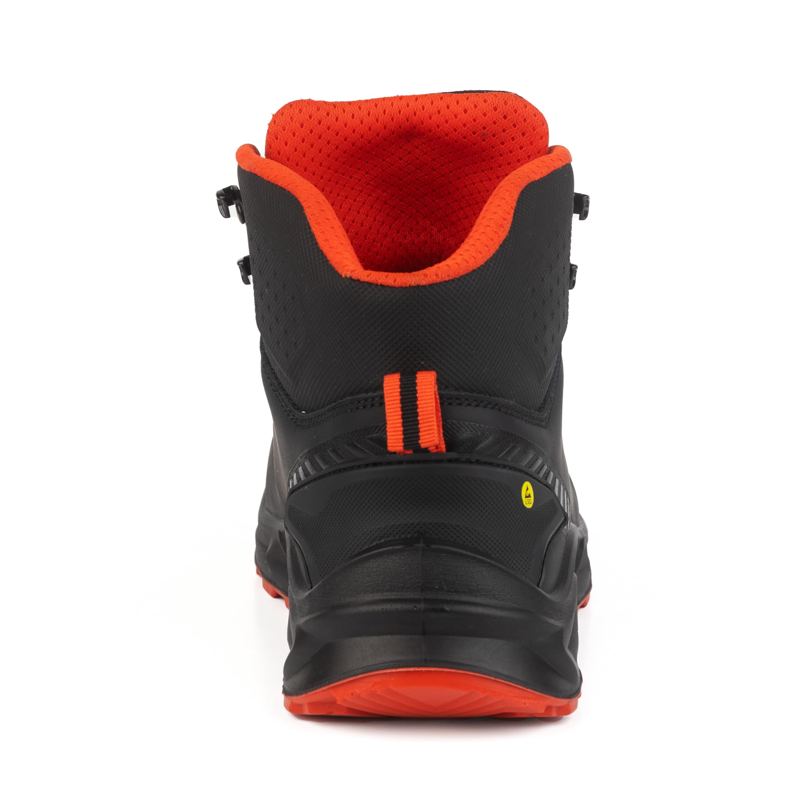 BWOLF Falcon HI S3S męskie buty robocze – czarna gładka skóra, aluminiowy nosek, podeszwa środkowa kevlar, ochrona ESD