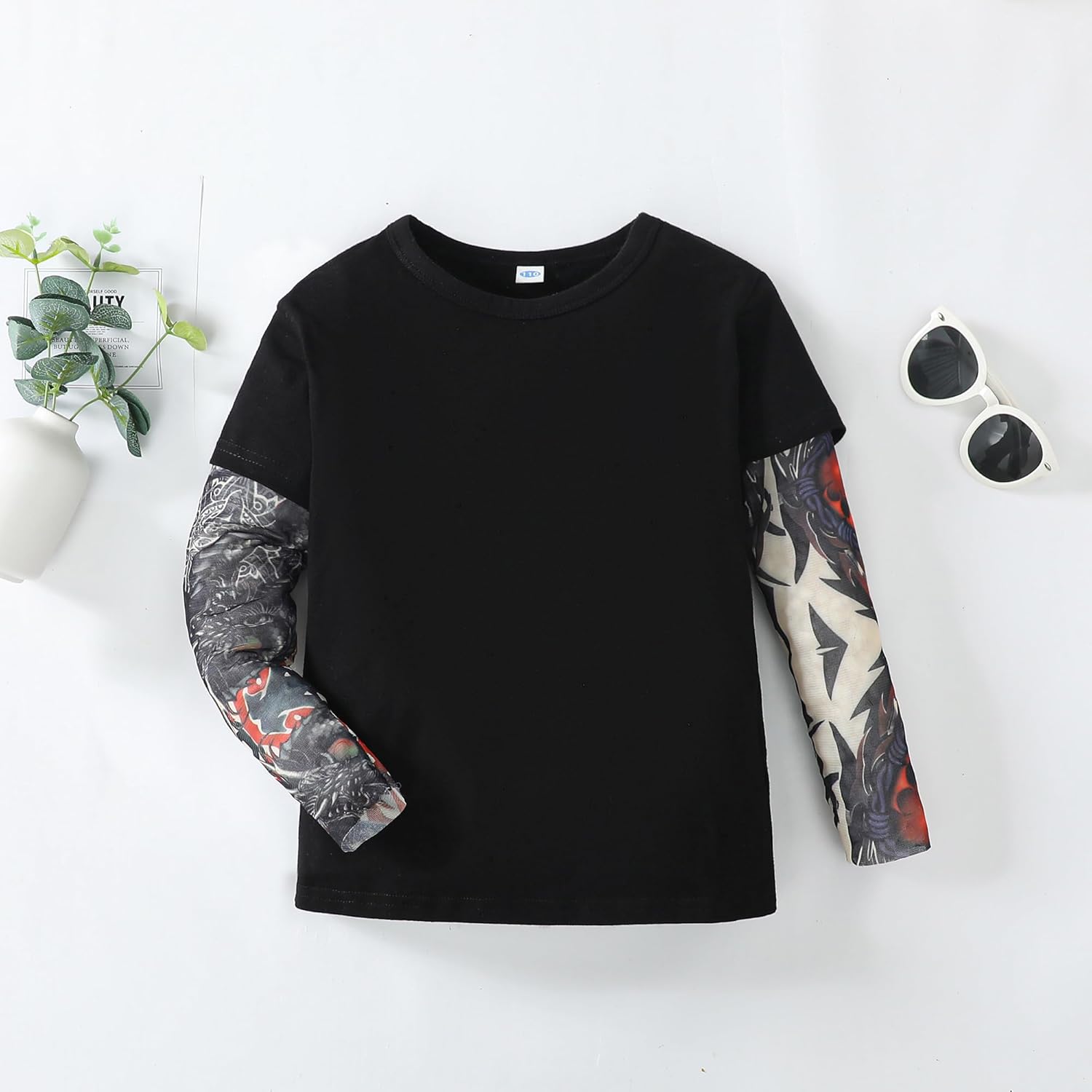 Kids Tattoo Sleeve T-Shirt Personal Top Toddler Boys Girls Long Sleeve Tee Shirt - Image 3