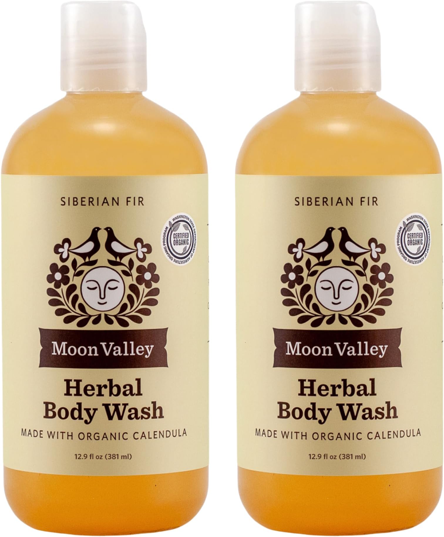 Herbal Body Wash, Siberian Fir by All Natural Ingredients, No Parabens, Vegan, Moisturizing Essential Oils, Two Pack