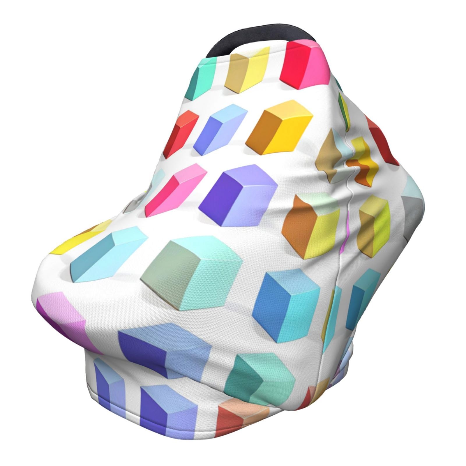 XZDHYZ Colorful Cubes Versatile full-print Stroller Chair Cover/Nursing Cover, specially designed for your baby, Black