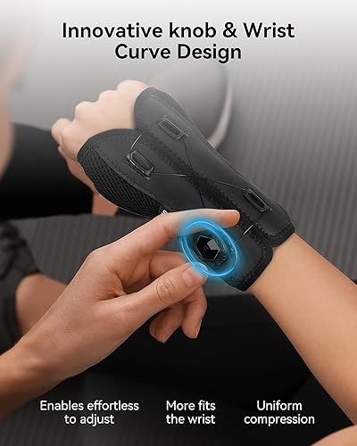 Miniatura 3 de Muñequera para túnel carpiano, perilla ajustable, soporte nocturno, se adapta a mano izquierda y derecha, proporciona el máximo soporte de muñeca