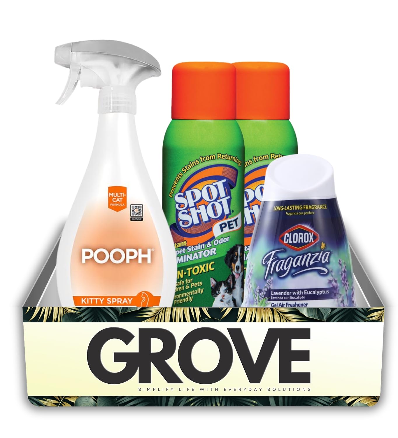 Natures Miracle Urine Destroyer Cat 20 oz Bundle with Liquid Remover – Neutralizes Cat Litter Smells and Freshens the Area – Gift Set (2 Items)