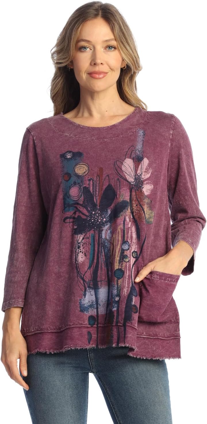 Jess & Jane Mineral Washed Tunic Top - M94