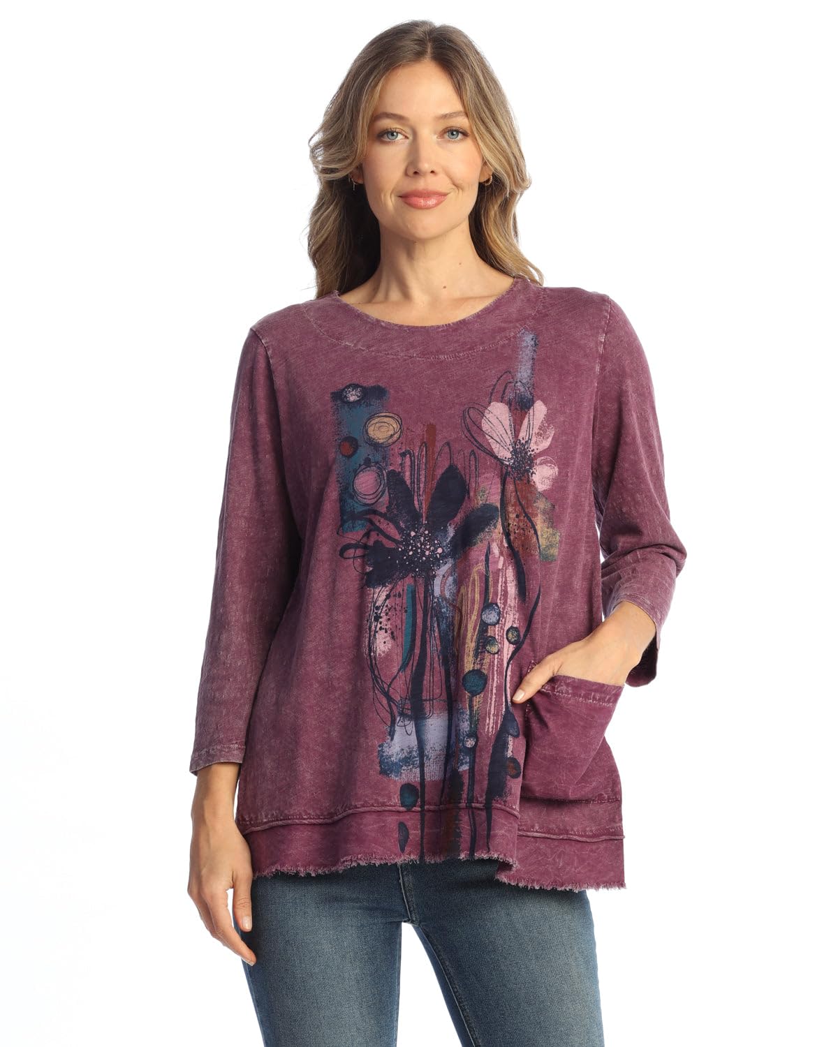 Jess & Jane Mineral Washed Tunic Top - M94