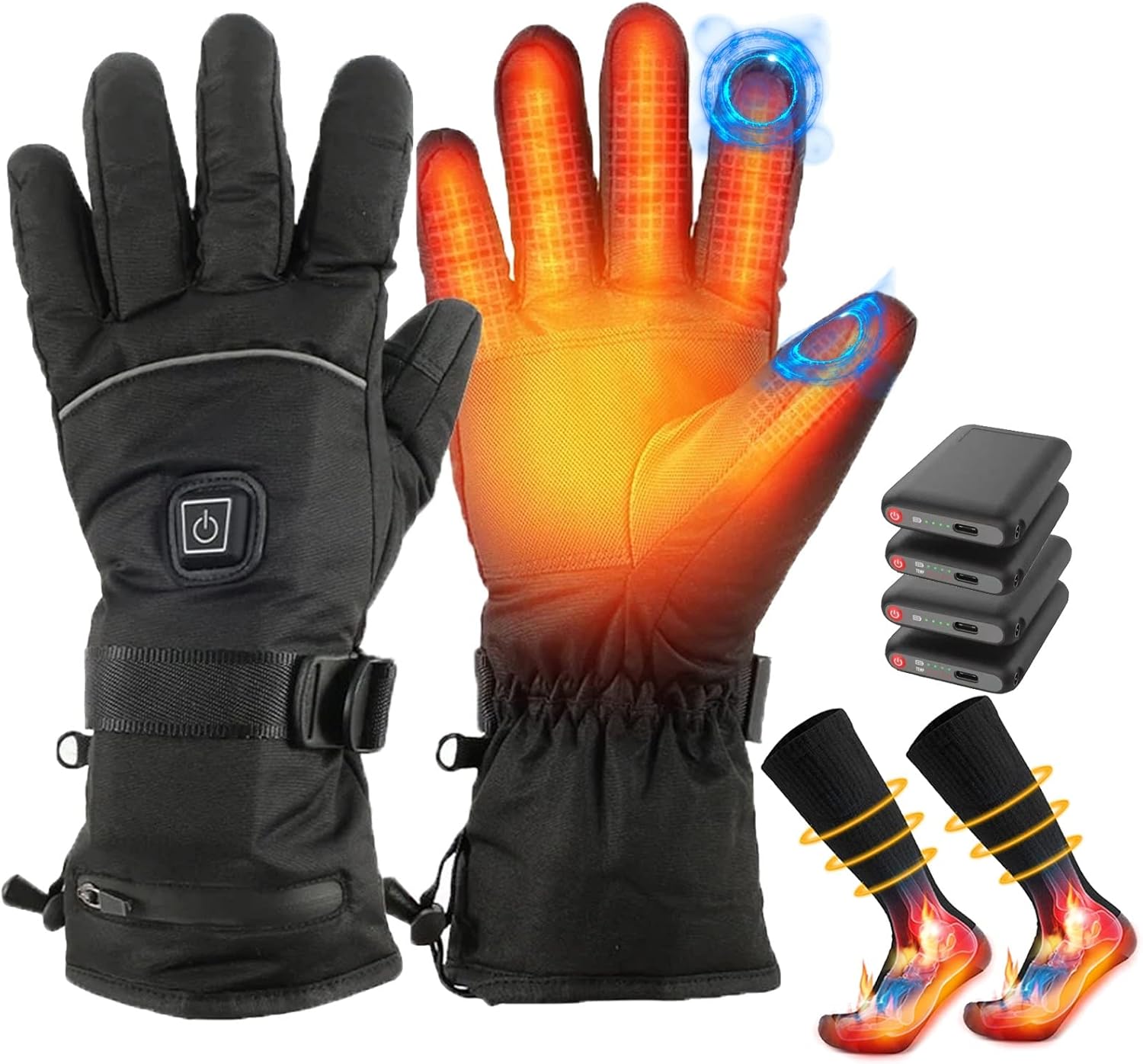 Heated Gloves Electric Heated Socks Rechargeable Battery Winter