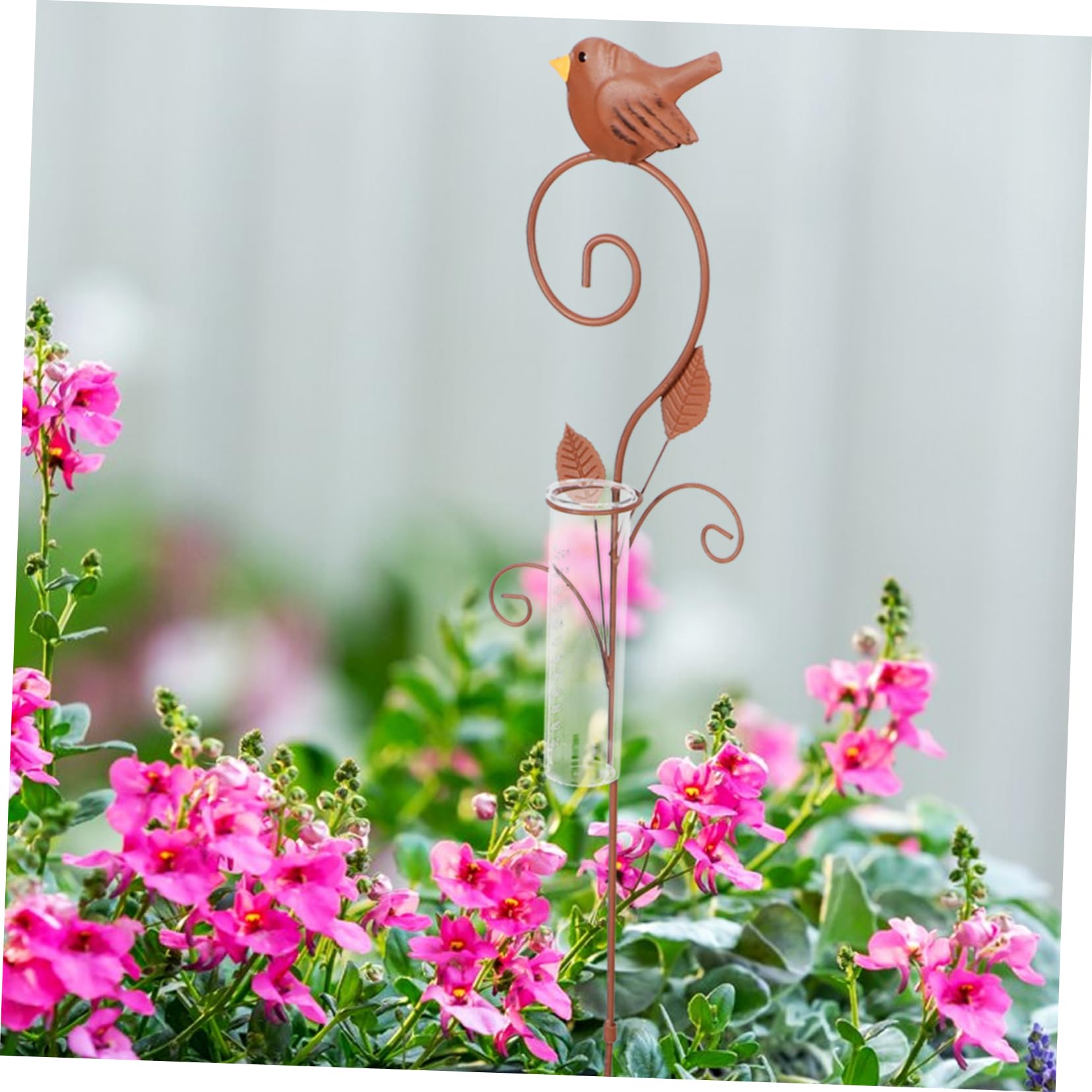 Ipetboom Pluviometro per Esterni per Giardino Picchetto in Ferro Flamingo Strumento di Misurazione della Pioggia Preciso