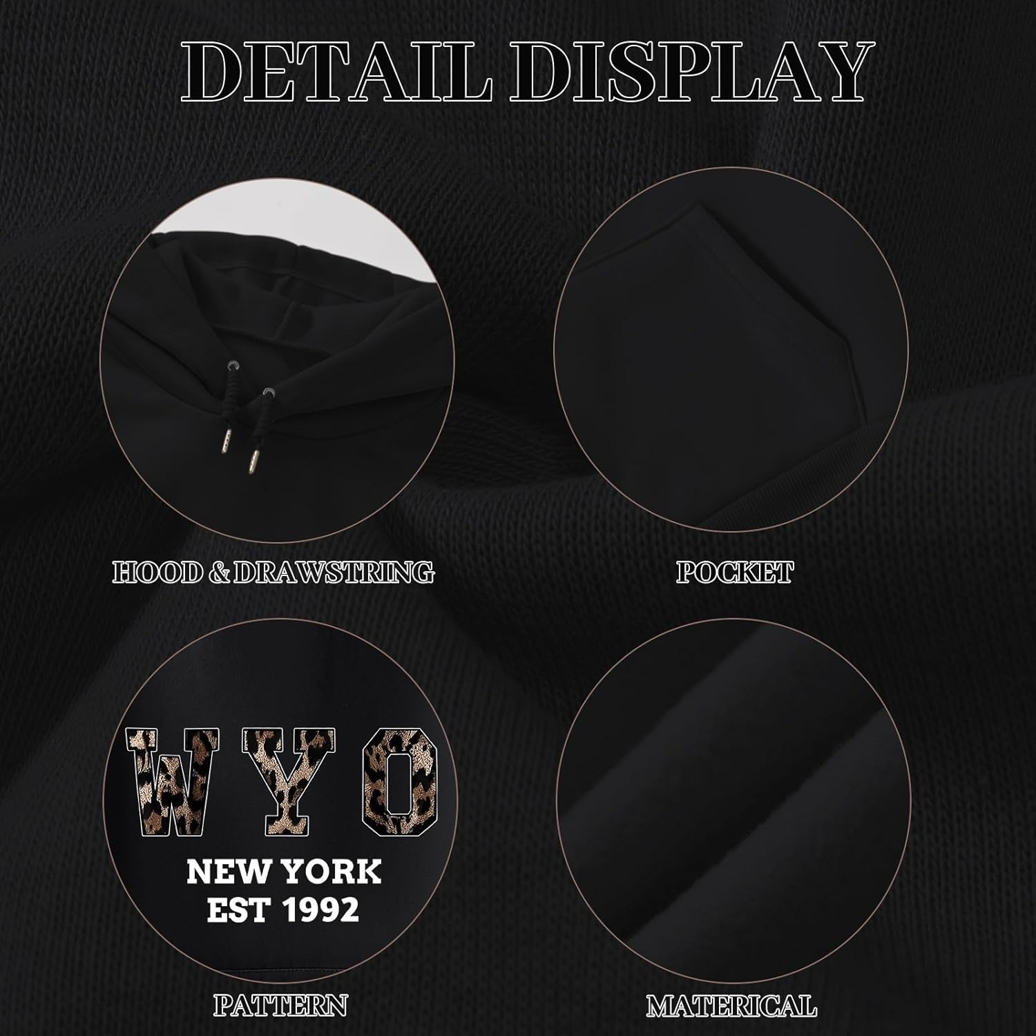 Women Leopard Print New York Hoodie Vintage Sweatshirt Y2k Oversized Graphic Hoodies Cotton Pullover Tops - Image 7