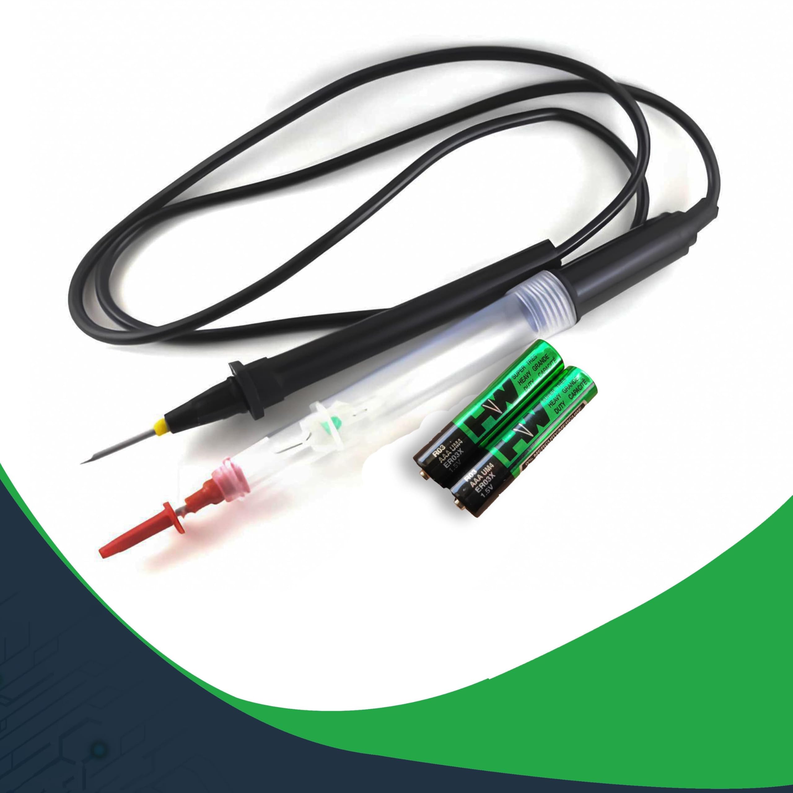 Electronic Continuity Tester with Light Indicator - Circuit Testing Tool for Quick Fault Finder with AAA Batteries