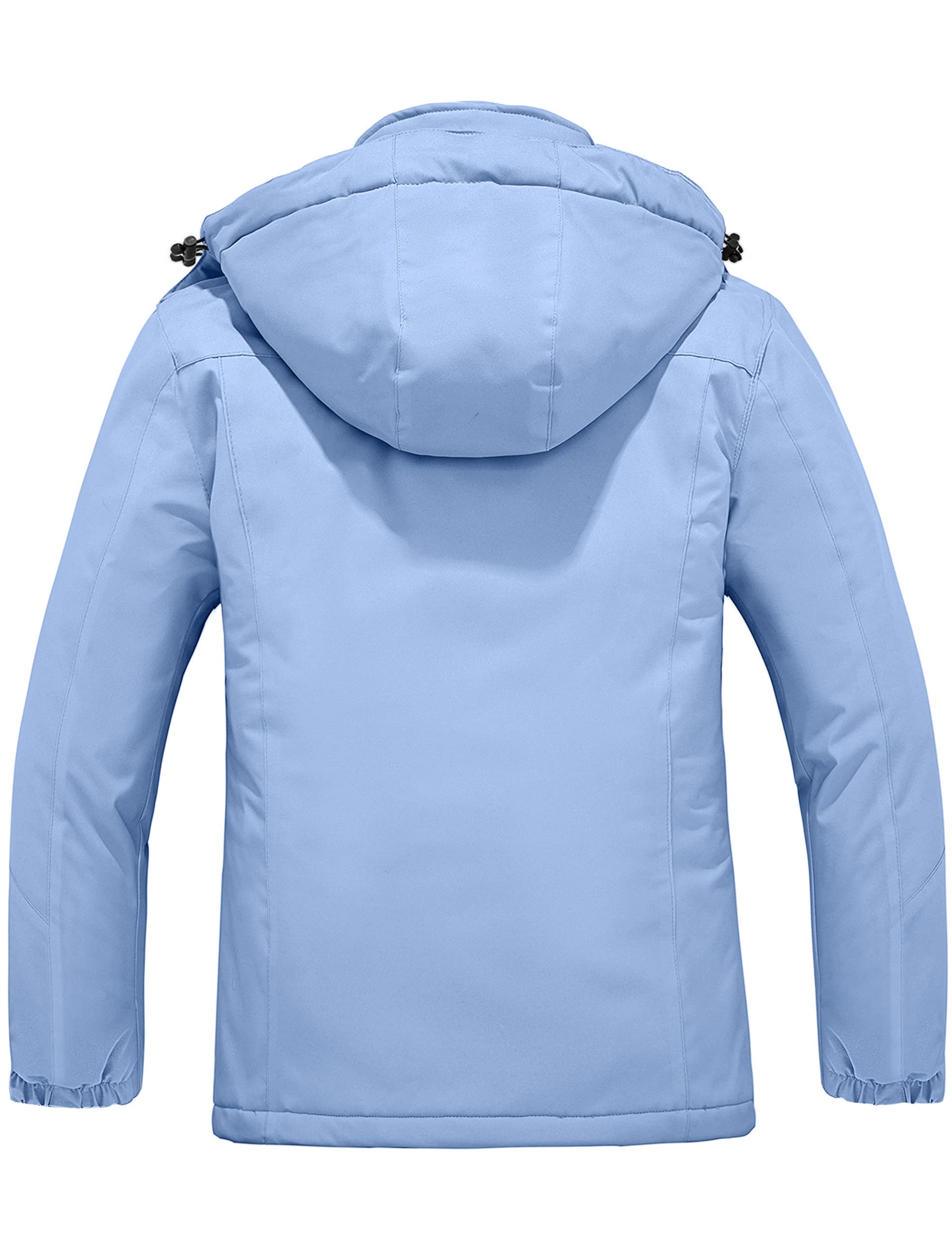 Wantdo Damen Skijacke Fleece Kapuze Winter Windbreaker Jacke Black XL | Wasserdicht,Winddicht,Warm Gefüttert, Brusttasche,Verstellbare Bündchen, Damen Wintermantel,Outdoor,Snowboard,Wandern,Berg