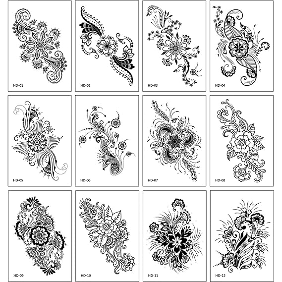 NZUNA 12 Sheets 3D Big Rose Peony Flower Girls Temporary