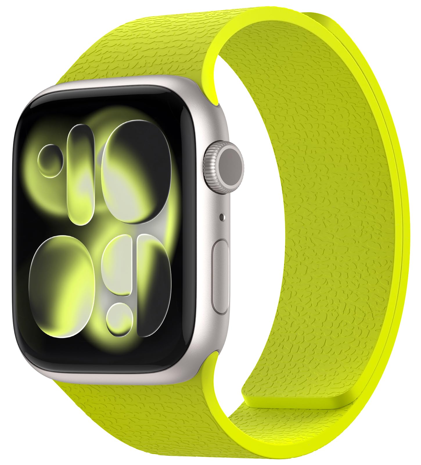 Photo 1 of Magnetic Silicone Band Compatible with Apple Watch Band 42mm 41mm 40mm 38mm Series 11 10 9 8 7 6 5 4 3 & SE 3/2/1 Strong Magnetic Clasp, Waterproof & Adjustable (Fluorescent green)