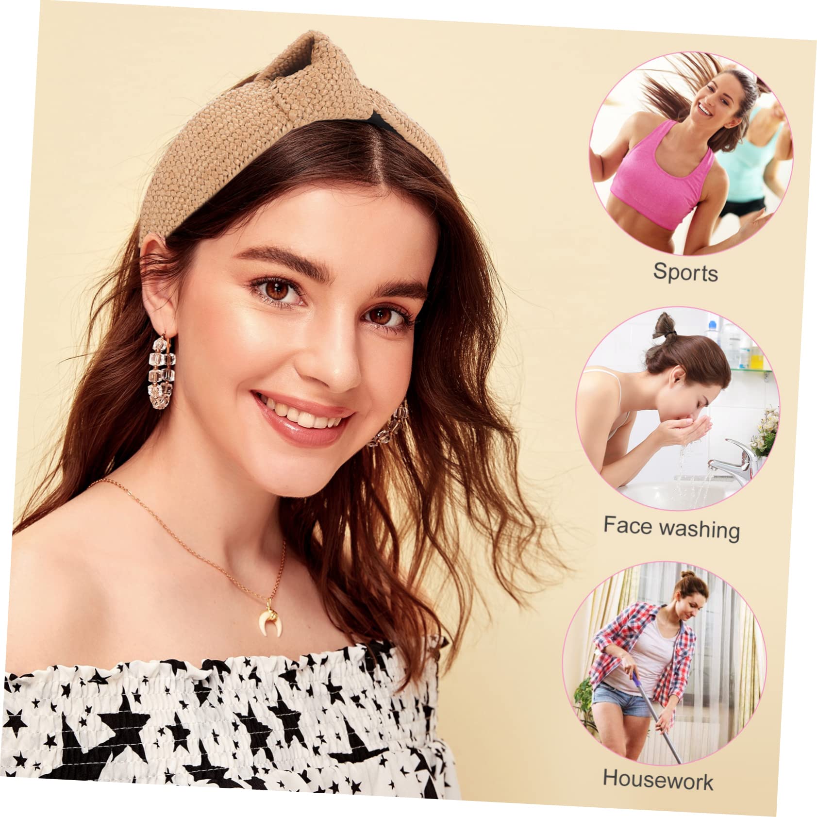 Ipetboom 6pezzi Fascia Per Intrecciata Accessori Per e Colori Beige e Indossare
