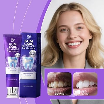 Bees Venom Toothpaste for Dental Care, Natural Whitening Toothpaste, Cleans Thoroughly Removes Stains, Suitable for Men and Women, 100g (2)
