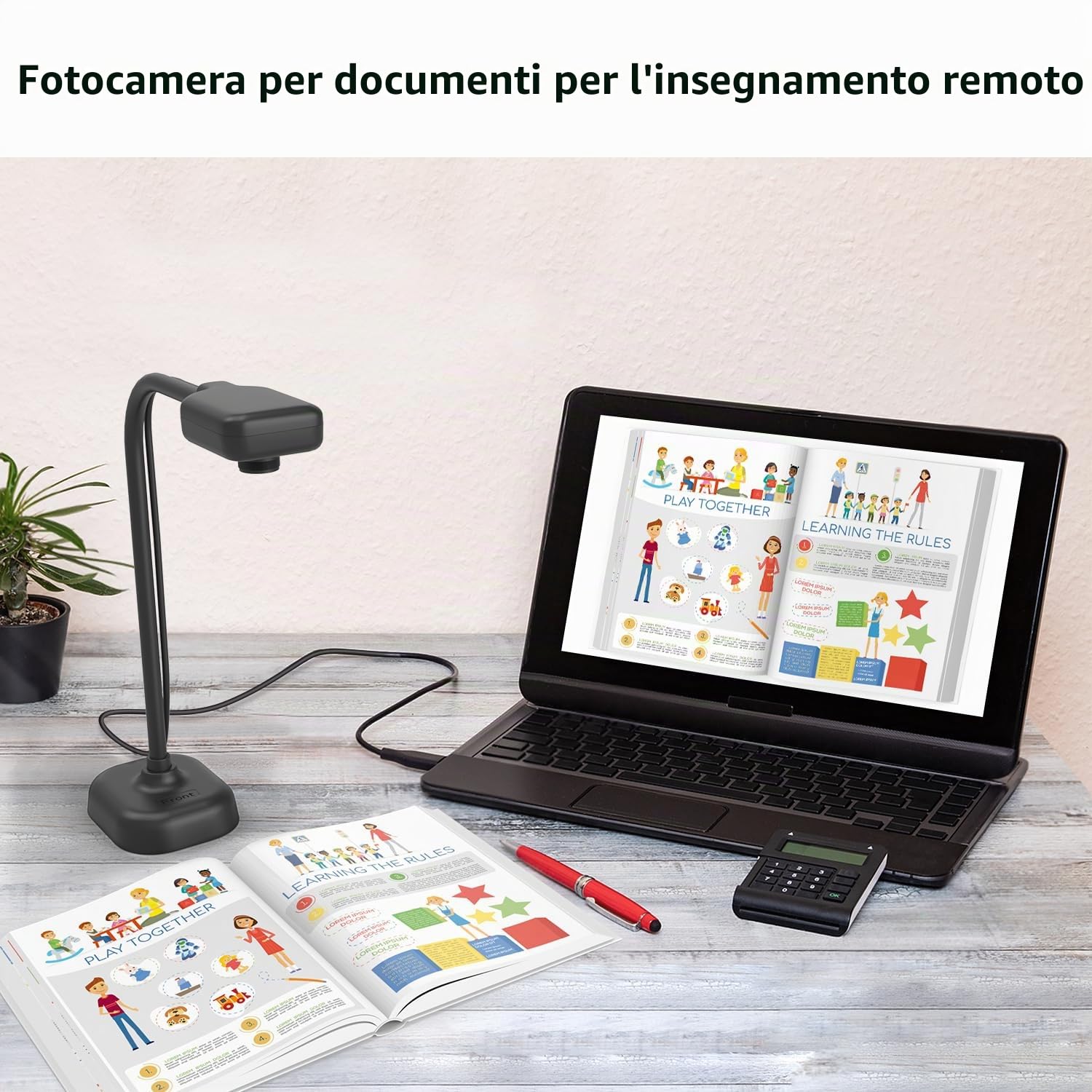 Gawerta Telecamera USB per Insegnanti e Classe, Webcam PC per Mac OS, Windows, Chromebook, per Demo Live, Conferenze Web, Apprendimento a Distanza, Insegnamento Remoto