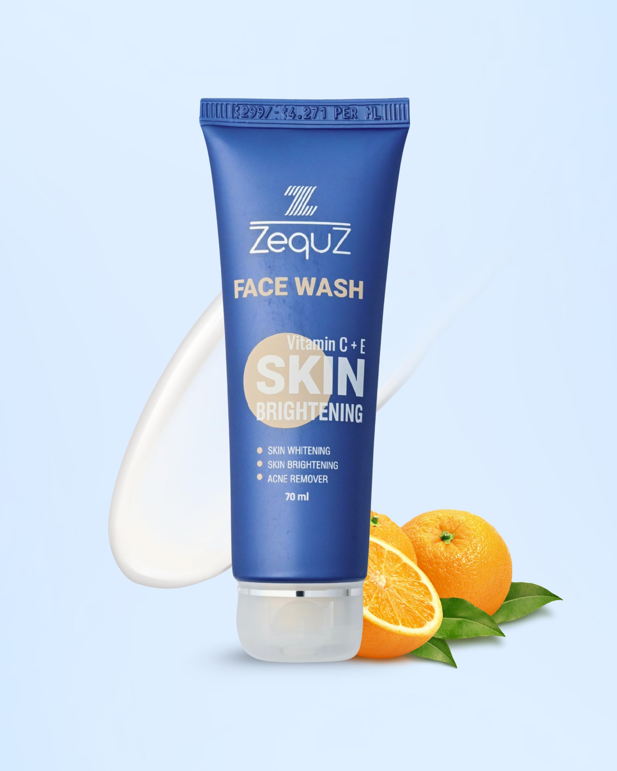 ZEQUZ Unisex Brightening Face Wash Cleanser 70ml | Vitamin C + E