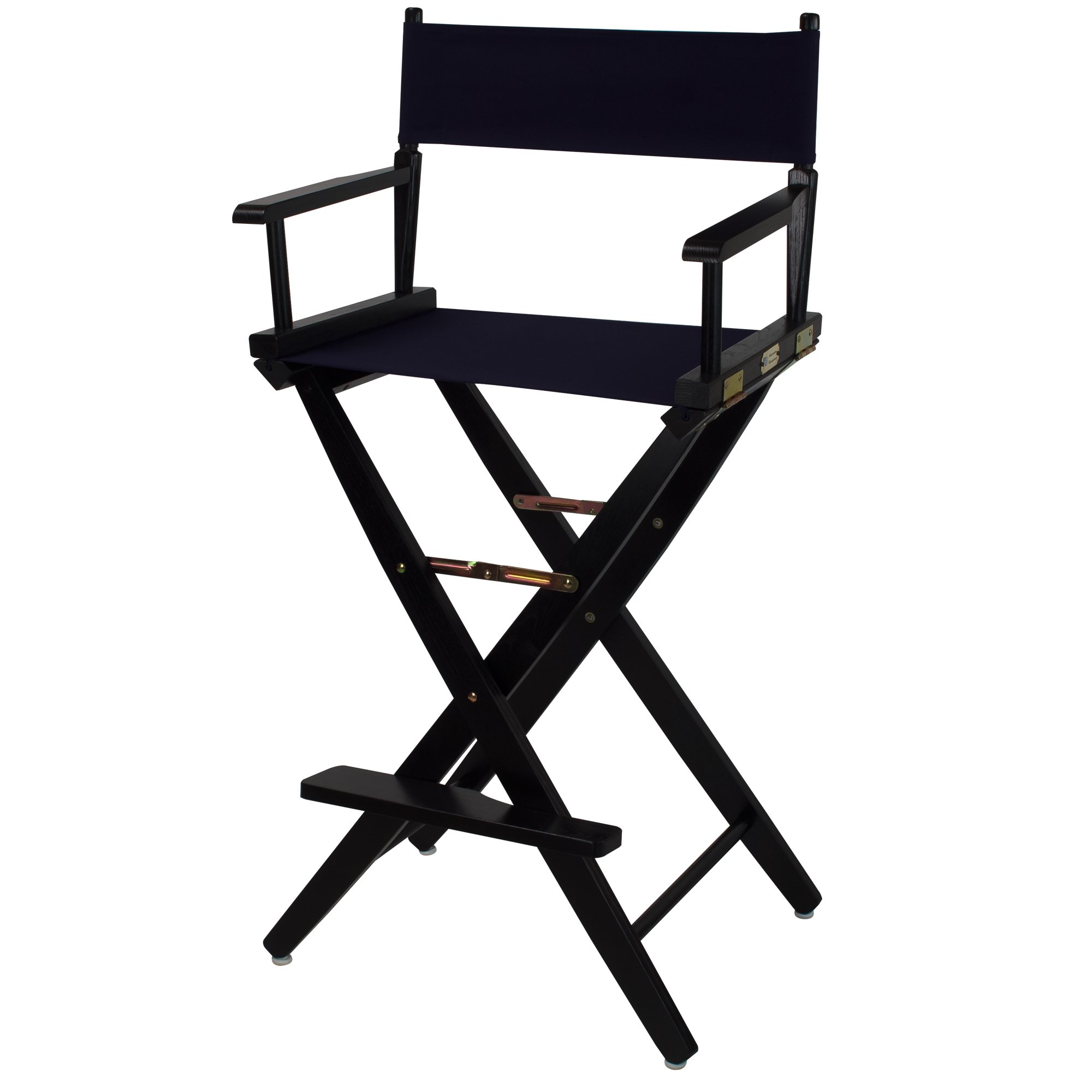 American Trails Extra-Wide Premium 30" Director's Chair Black Frame with Navy Canvas, Bar Height