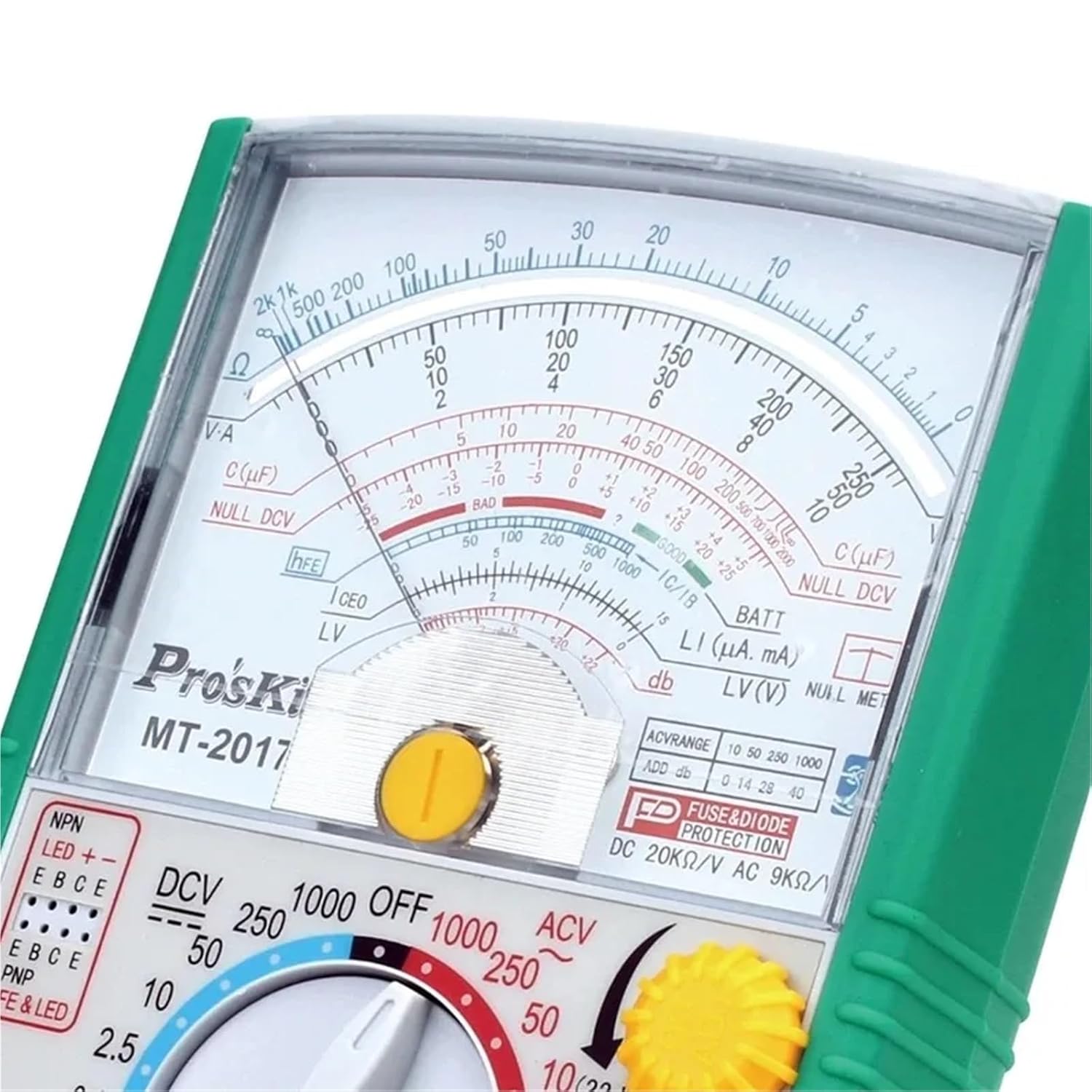 Analog Pointer Multimeter MT-2017 MT-2019 Safety Standard Protective Function Ohm Test Meter DC AC Voltage Current Tool(MT-2019)