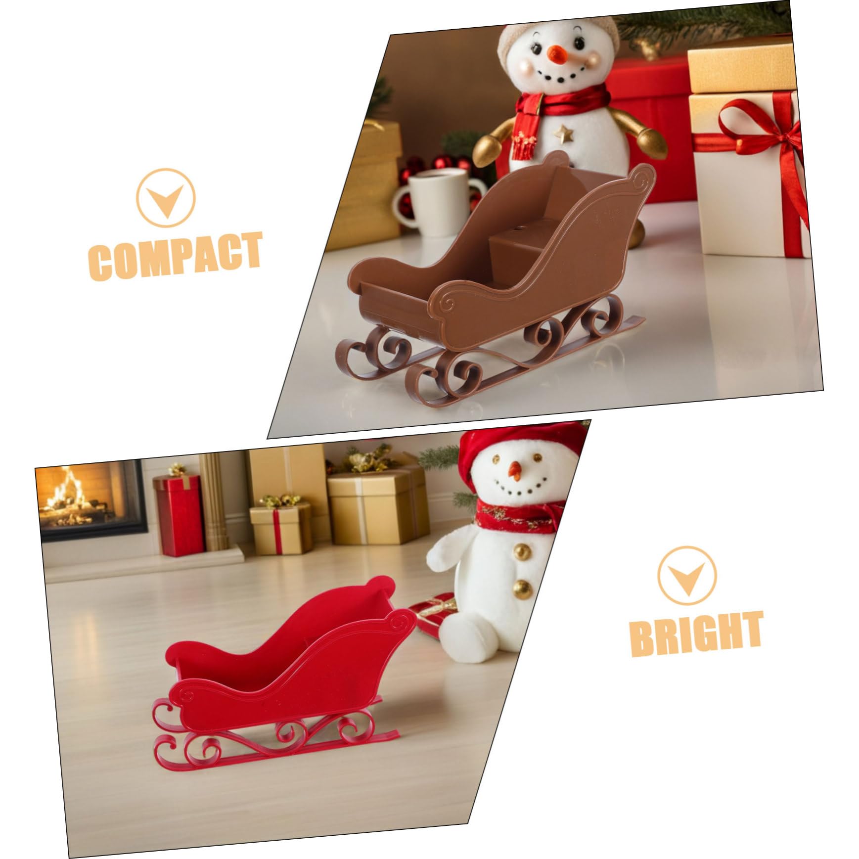 Cabilock 3piezas Decoración de Trineo Navideño para Mesa Mini Trineos de Adornos de Escritorio para Navidad para Decoración de Ventana y Mesa