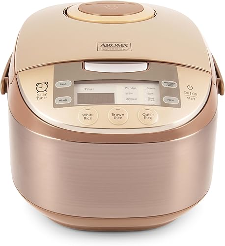 Aroma Professional - Arrocera para 6 tazas de arroz crudo, Vaporera, color plateado (ARC-6106).