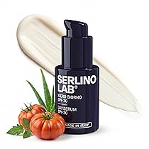 SERLINO LAB Siero Giorno Uomo 3-in-1, con SPF30, Idratante Viso, Dopo Barba e Protezione Solare, Texture Leggera, Anti-Invecchiamento, Abbronzatura Graduale made in italy