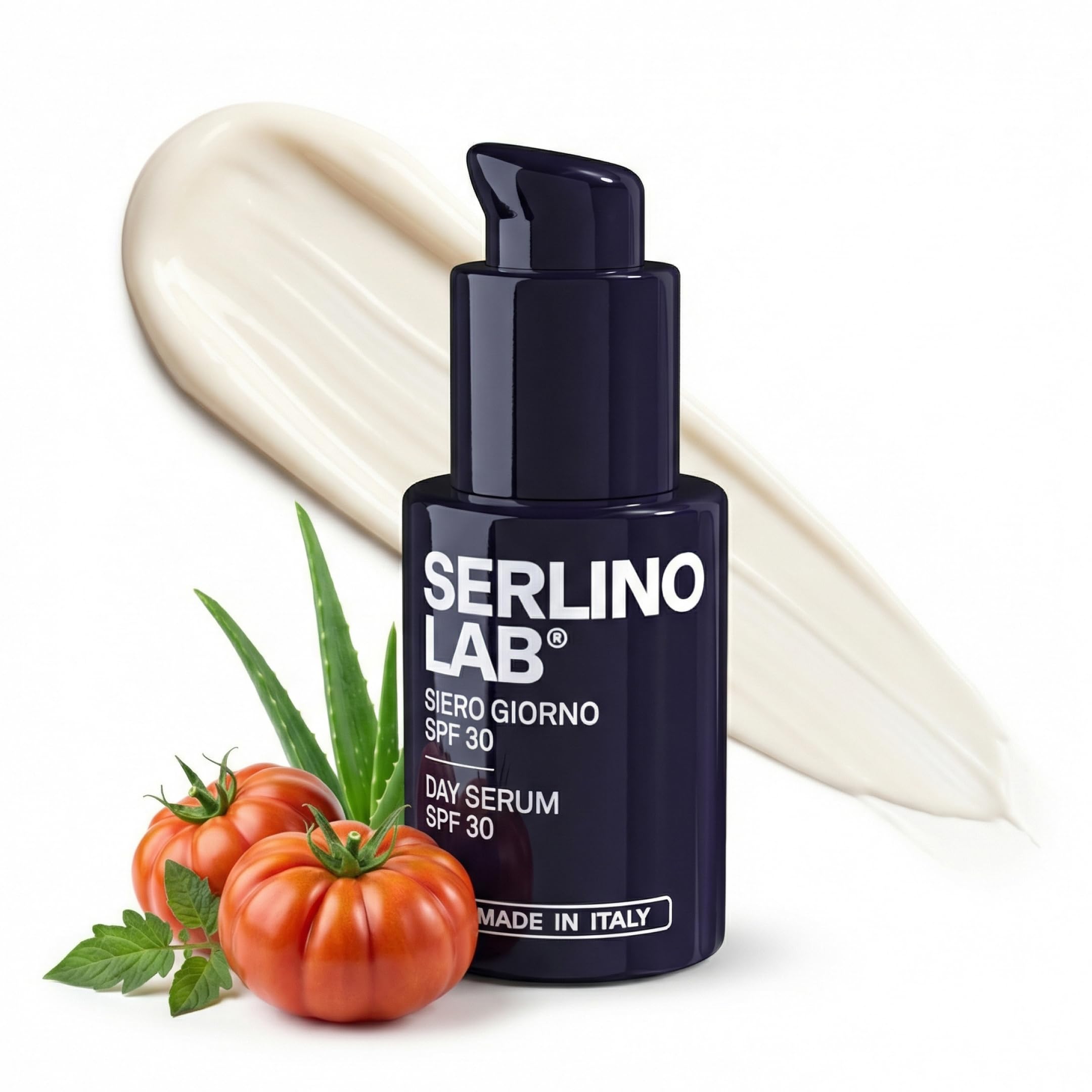 SERLINO LAB Siero Giorno Uomo 3-in-1 SPF30 Idratante Viso Dopo Barba Protezione Solare Anti-Invecchiamento