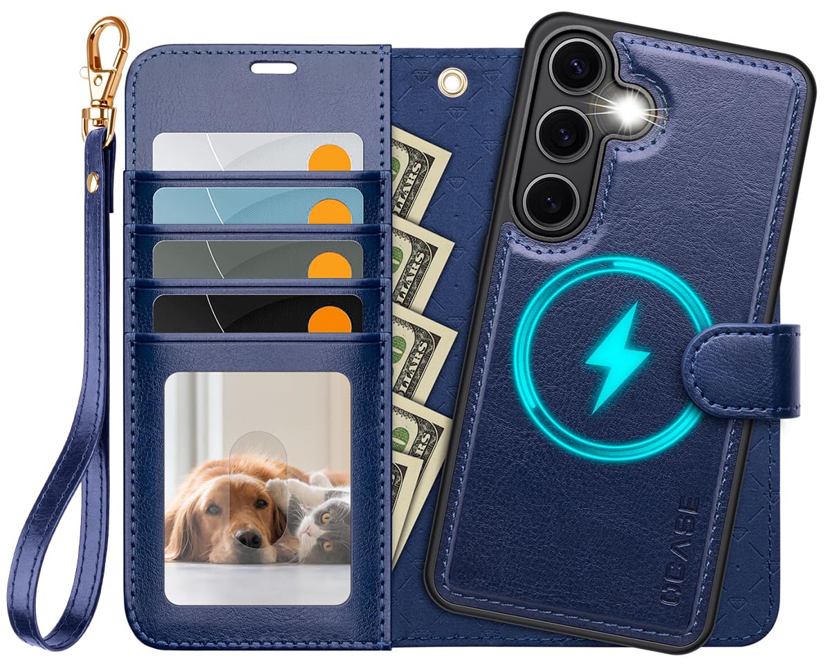 OCASE for Samsung Galaxy S25 Plus Detachable Wallet Case with Card Holder, [2 in 1] PU Leather Flip Folio Case with RFID Blocking Stand Wrist Strap